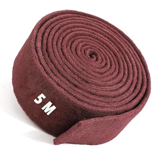 Weinsamkeit Schleifvlies, 5m x 100mm Korn 240 Langlebig Schleifvlies Rolle/Schleiffleece/Schleifpad für Holz, Metall, Edelstahl, Vliesstoff Fleece Gürtel, Metall Puffer Polierer für Schleifwerkzeu - Cheap-Us