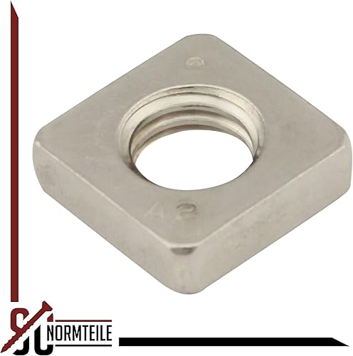 Vierkantmuttern (niedrige Form) - M8 - (40 Stück) - DIN 562 - Edelstahl A2 (V2A) - Einlegemutter - SC562 | SC-Normteile® - Cheap-Us