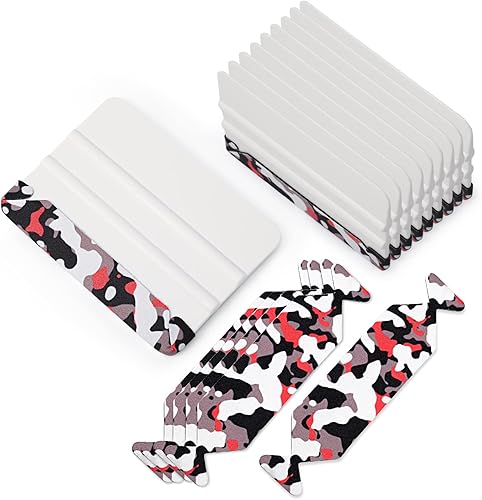 Winjun 10Stück Rakel Set mit Filzkante Filzrakel zur Verklebung von Folie Wandtattoo und 5Stück Ersatzfilz Filzkante für Rakel - Cheap-Us