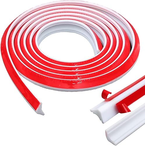 Flexible Deckenleisten Selbstklebend TPE Dreieck, Küchenarbeitsplatte 10m, Weiß Sockelleiste Selbstklebend, für Wandkanten Fliesenkanten, Eckendekor, Schrankkanten (Weiss) - Cheap-Us