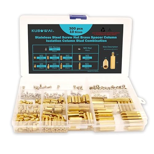 KUBOWAI 300 Stück Messing Abstandshalter M3 Sechskant Männlich-weiblich Schraubenmutter-Sortimentssatz Pillar Standoff Spacer für PCB Motherboard - Cheap-Us