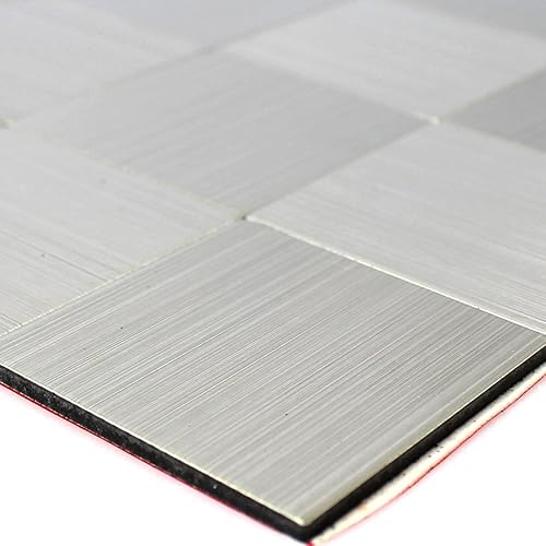 Metall Mosaik Fliesen Selbstklebend Mikros Silber Quadrat 50 - Cheap-Us