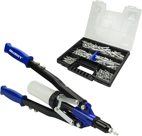 Blindnietzange Hebelnietzange Set Nietzange Poppnietzange 3,2-6,4mm inkl. 150 Alunieten im Sortimentskasten - Cheap-Us