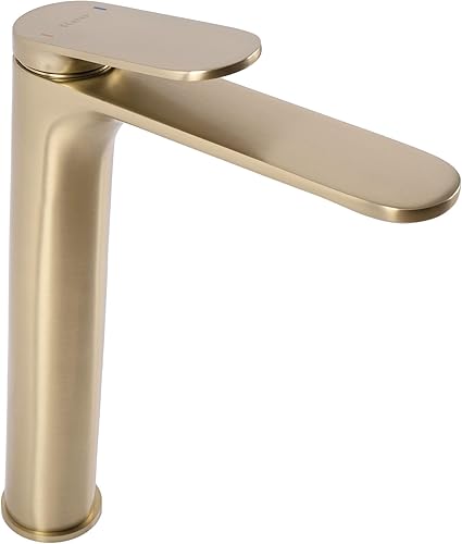 Rea Waschtischarmatur HASS GOLD BAS Wasserhahn Bad Badarmatur aus Messing Armatur für Waschbecken Badezimmer Mischbatterie Waschbecken Einhebel (Gold) - Cheap-Us