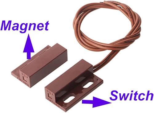 5pcs schwarz Sicherheitskontaktsensor für Fenster, Tor, Alarm, magnetischer Reed-Schalter magnetischer Türsensor, Magnet in der Nähe – Stromkreis verbinden, Magnet entfernt – Stromkreis unterbrechen - Cheap-Us