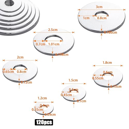Unterlegscheiben M6X18mm Große 80 Stück Beilagscheiben Edelstahl 304 - Cheap-Us