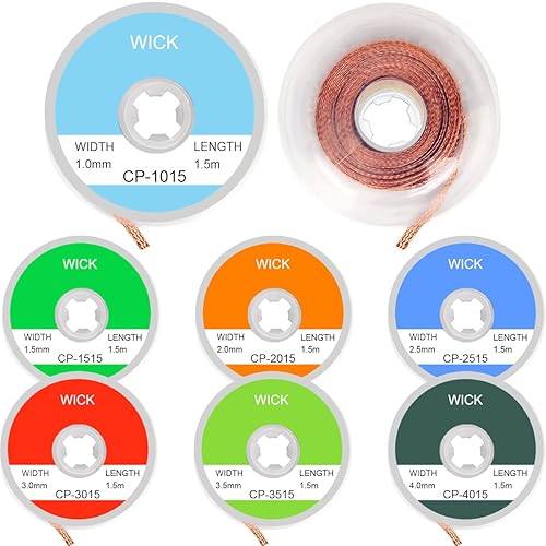 Xiatiaosann Entlötlitze Entlötdraht Löten Docht Entlöten Braid Draht Solder Werkzeug 7 Stück, zum Löten von Leiterplatten, 1,5 Meter Länge (1.0/1.5/2.0/2.5/3.0/3.5/4mm) - Cheap-Us