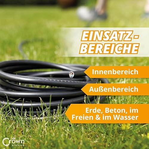 NYY-J 3x1,5mm² 50m Erdkabel Länge am Stück | Elektrokabel Ring für Verlegung im Erdreich & Außenbereich | Kupfer Eindrähtig DIN VDE 0276 Teil 603/627 | Deutsche Markenhersteller - Cheap-Us