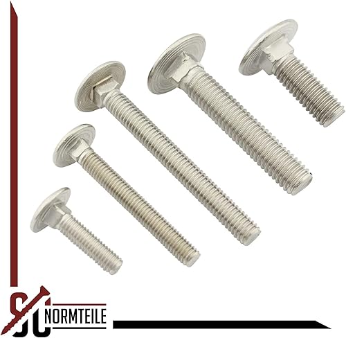 Flachrundschrauben/Schlossschrauben - M6x110 - (100 Stück) - DIN 603 - Vollgewinde, mit Vierkantansatz - Edelstahl A2 V2A - SC603 - SC-Normteile - Cheap-Us