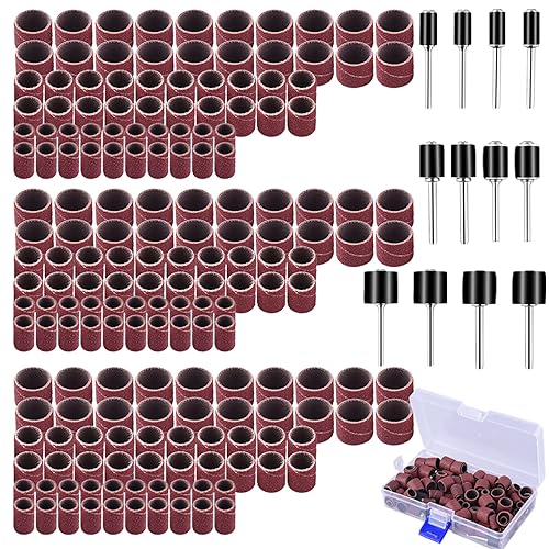 AUSTOR 192 Stück Schleifhülse Satz mit Frei Box Einschließlich 180 Stück teilig Schleifen Bands and 12 Stück Schleifwalze for Dremel Drehwerkzeug - Cheap-Us