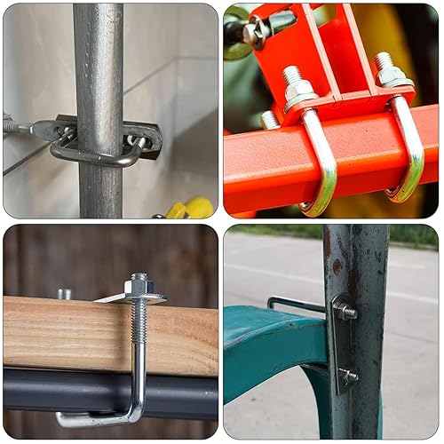 U Bügel mit Gewinde M8, 6 Stück Bügelschraube, Edelstahl U Bolzen, U Bügel mit Muttern & Rahmenplatte, U Schrauben für Installation Ist Stabil, Zurrbügel (50 X 100 mm) - Cheap-Us