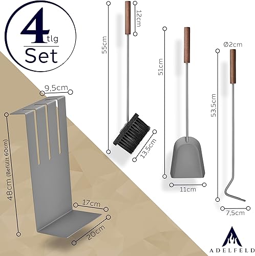 Kaminbesteck modern - Ofenbesteck mit Schaufel, Schürhaken, Besen - Kaminzubehör Kamingarnitur - Cheap-Us