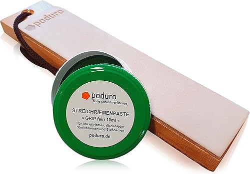 Abziehleder Set » PODURO JUNGLE « Doppelseitiger Streichriemen & Streichriemenpaste - Cheap-Us