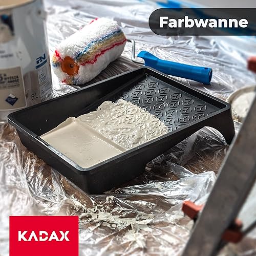 KADAX Farbwanne, große Farbschale aus Kunststoff, Maler Lackierwanne mit handlichem Griff, Lackierschale, leichtes Malerzubehör, Malerbedarf, Lackschale, Lackwanne (3, schwarz) - Cheap-Us