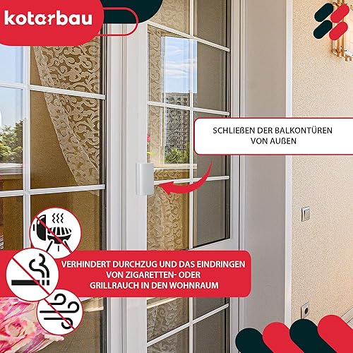 KOTARBAU Balkontürgriff Anthrazitgrau Terrassentürgriff DE LUXE Sicher Raucher Türoptik Schließen Griffmuschel Universal Ziehgriff Aluminium Balkongriff - Cheap-Us