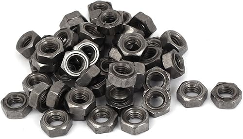 sourcing map 50Stk. M8 Innergewinde 1.25mm Steigung Kohlenstoffstahl Hexagonal Schweißmuttern DIN 929 - Cheap-Us
