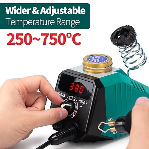 YIHUA 939D-VI Doppelstift brandmalerei brennpeter für holz mit Digitalanzeige mit 20 Drahtspitzen, abnehmbarem holzbrennstift, 2 Holzstücken als brandmalerei holzbrennstift und Brenneisen für Holz - Cheap-Us