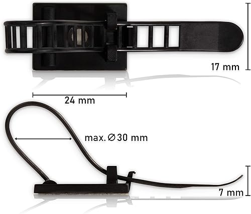Flexowire 50 Stk. Kabelclips Kabelklemmen - selbstklebend als Kabelführung Kabelmanagement - Kabelhalter Kabelklemme Kabelclip Kabelbefestigung Kabelhalterungen Schreibtisch Organizer - Cheap-Us