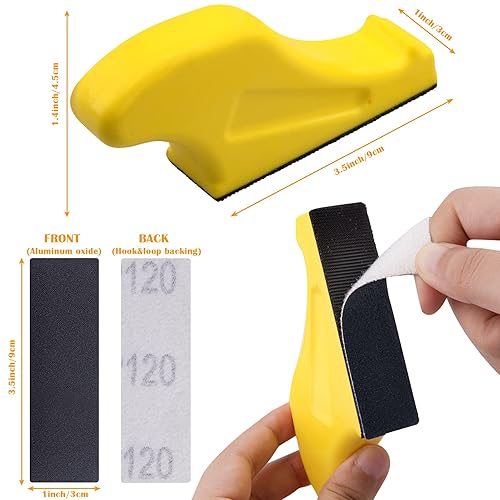 SIQUK 200 Stück Schleifpapier Nass mit Schleifklotz Set Schleifpapier Körnung 120/180/240/320/400/800/1000/1200/2000/3000 Schleifpapier Sortiment Sandpapier für Schleifen und Polieren - Cheap-Us