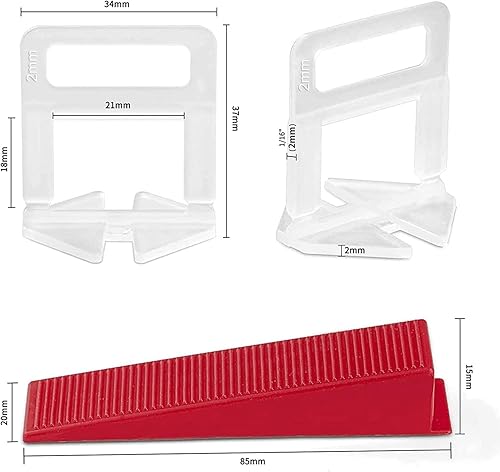 HEQUN Fliesen Nivelliersystem 1.5mm Fugenbreite fliesen verlegehilfe nivelliersystem, 400 Zuglaschen, 100 Keile und zange Für Fuge Fliesenhöhe 3-12mm - Cheap-Us