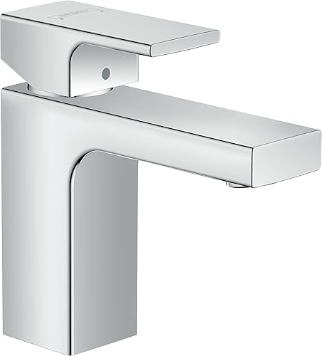 hansgrohe Vernis Shape - Waschtischarmatur ohne Ablauf, isolierte Wasserführung, Wasserhahn Bad mit Auslauf Höhe 95 mm, Mischbatterie Waschbecken wassersparend (EcoSmart), Chrom, 71569000 - Cheap-Us