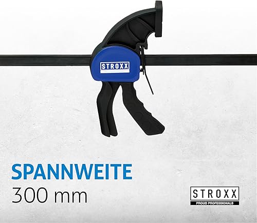 STROXX® 2x Einhandzwinge |Spannweite: 900mm| Klemmkraft je Zwinge: 159 Kg | Schraubzwinge | Spanner | Zwinge | Einhandzwinge | mit Gummipads und Quick Release Funktion - Cheap-Us