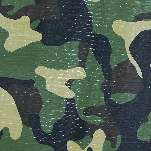 KARAT Camouflage Abdeckplane 100g/m² - Regenplane für Outdoor, Camping, Zeltunterlage, Bauplane, Holzabdeckplane, Gartenplane, Schutzplane, Gewebeplane mit Ösen (4 x 6 m) - Cheap-Us