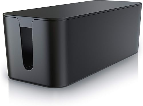 CSL - Kabelbox Groß 31cm - XXL Kabelmanagement Box für Steckdosenleiste - Box zum Kabel verstecken - Kabel Organisator - Schutz und Sicherheit - Anti Rutsch Boden - Schwarz - Cheap-Us