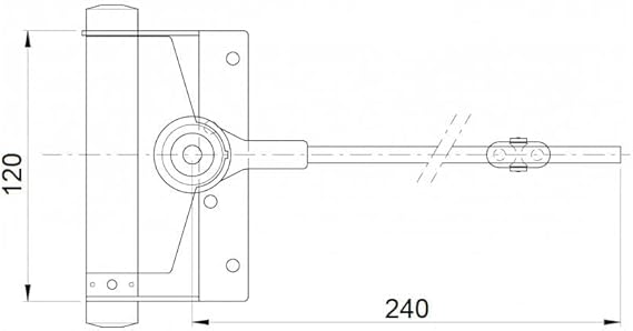 Gedotec Türschließer Innentür Stangentürschließer mit Feder | Türfeder mit Schliesskraft 60 kg | Torschließer Stahl verzinkt | 1 Stück - Automatik Feder-Schließer für Gartentor & Zimmertüre - Cheap-Us