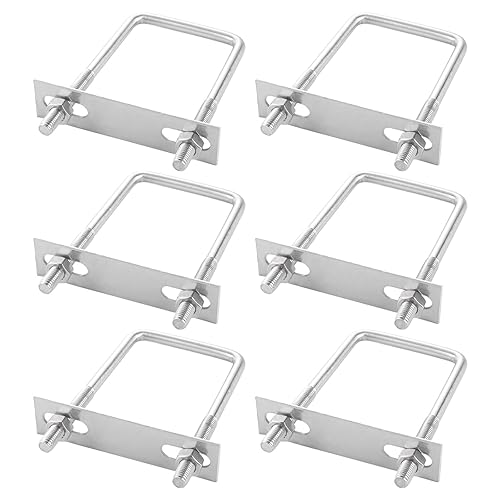 APACALI 6 Stück Bügelschraube M8, 60x120mm U-Schrauben, Edelstahl M8 U-Bolzen Mit Mutter Rahmenplatte Unterlegscheibe, Bügelbolzen für Abschleppen von Autos, Schiffen Reparatur von Pipelines - Cheap-Us