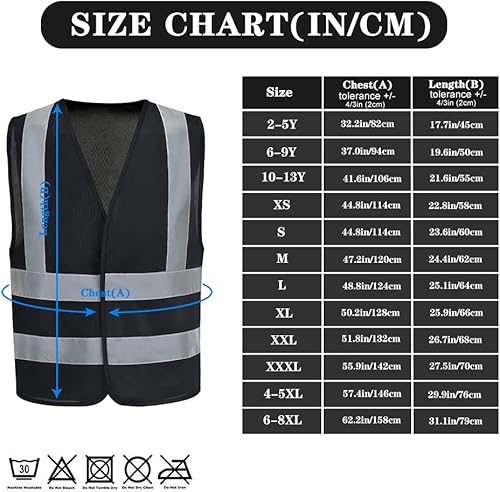 AYKRM 12 Farben Sicherheitsweste Warnweste Reflektierendes WarnschutzWeste Warnweste mit Reflektorstreifen Arbeitsweste - Cheap-Us