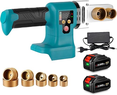 ONEVAN Muffenschweissgerät PPR Rohr Schweißgerät, 0-320°C Einstellbar Stumpfschweißgerät mit Digitalanzeige, Rohrschweißgerät für PPR PE PVC Rohre, Kompatibel mit Makita 18V (ohne Batterie) - Cheap-Us