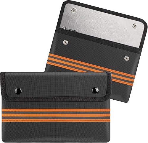 ENGPOW Feuerfeste Tasche 5200°F 2 Stück Geldtasche 22 x14cm Dokumententasche Wasserdichte Bargeld Schutztasche Geldaufbewahrung für Reisepass Geld Überprüfen Führerschein Kreditkarte Kleine Wertsachen - Cheap-Us