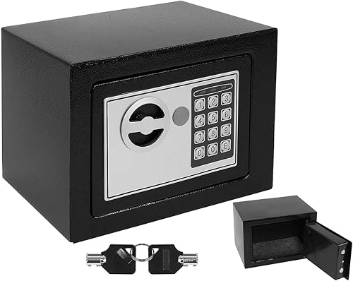 ISO TRADE Safe Möbeltresor Elektronik Zahlenschloss Dokumententresor Wand Schlüssel Geldschrank Schwarz 8799 - Cheap-Us