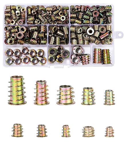 236 Stück Einschraubmutter Gewindeeinsatz Holz, M4 M5 M6 M8 M10 Zink-legierung Einschraubmuffen, Holzmöbel Gewindeeinsätze, Innensechskantmuttern Sortiment für Holzmöbel Gewindeeinsätze - Cheap-Us
