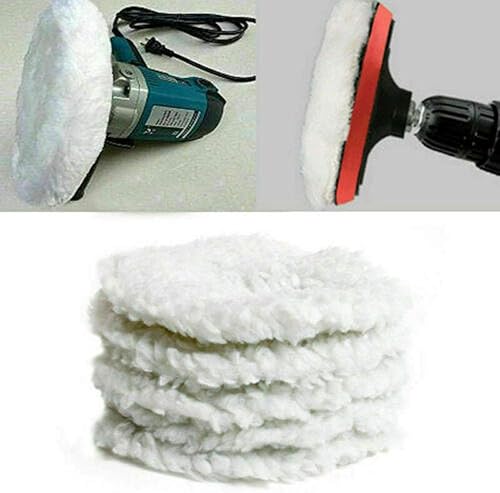 5tlg Weiß Polierfell Polierscheibe Polierhaube Polierpad für 240mm Poliermaschine - Cheap-Us