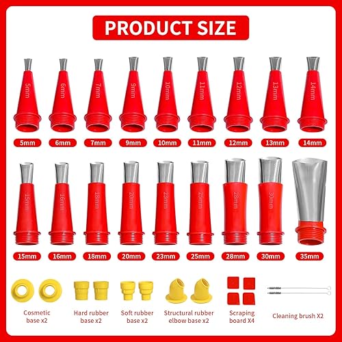 32 Stück Edelstahl Dichtungsdüse Edelstahldüsen Satz, Dichtungsfinisher Einteiliger Dichtmittel Finishing Werkzeug, für Fenster Badezimmer (32Pcs) - Cheap-Us
