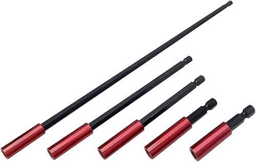 Saipor 5tlg Magnetischer Bit-Halter, 50/60/100/150/300mm Schnellwechsel Bithalter, 1/4'' Zoll Sechskant-Schaft Bit Halterung Verlängerung, Bit-aufnahme Schlagschrauber für Bohrschrauber - Cheap-Us