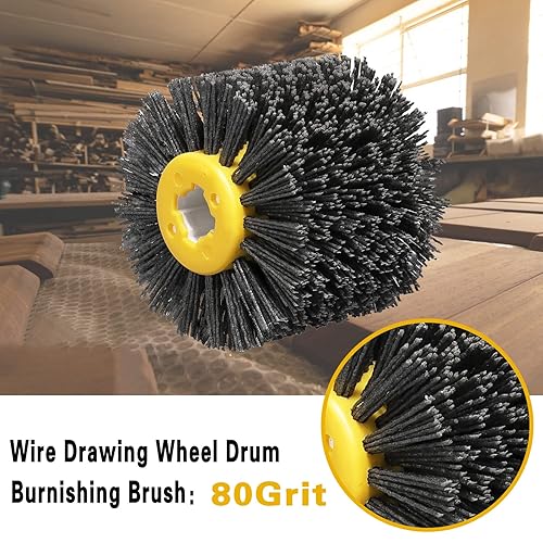 Shineboc Schleifbürsten,180 Körnung 120x100mm Nylonbürste, Polierbürste zum Holzverarbeitung, Grit Bürste Bristle Bürsten für Satiniermaschine Drahtziehrad (Grau) - Cheap-Us