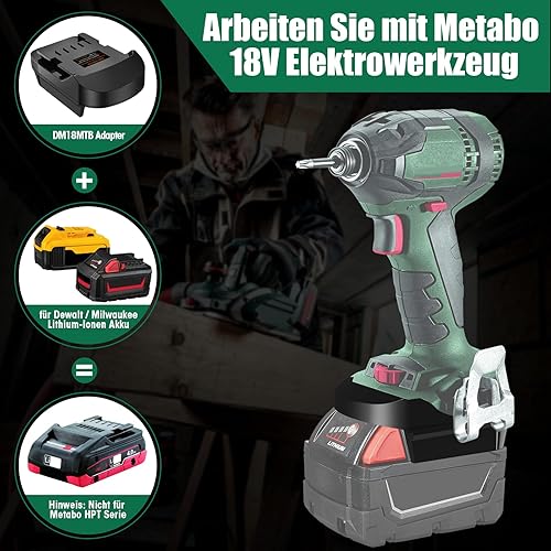 Adapter für Metabo 18V,für Dewalt 20V für Milwaukee 18V Akku Konverter auf für Metabo Werkzeug,Ersatz für Metabo Akkupacks 685050000 625549000 Li Werkzeug-Akku - Cheap-Us