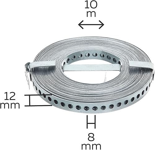 Alberts 334208 Lochband | mit oder ohne Abrollkasette | sendzimirverzinkt | Breite 17 mm | Länge 10 m - Cheap-Us