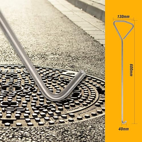 MaxAwe 2 Stk 60cm Edelstahl Kanaldeckelheber, Schachtdeckelhaken Schachthaken Kanalhaken Für Kanaldeckel - Cheap-Us