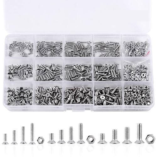 Loscrew M2 M2,5 M3 (insgesamt 660 Stück) Innensechskantschrauben mit Flachkopf, DIN7991 304 Edelstahl, Sechskantschrauben, 12 verschiedene Größen, Senkschrauben, Muttern und Bolzen, Sortiment-Set - Cheap-Us