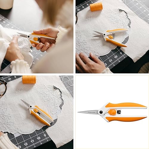 Fiskars Softgrip Stoffschere, Länge: 26 cm, Rostfreie Stahl-Klinge/Kunststoff-Griffe, Weiß, Easy Action, 1070070 - Cheap-Us