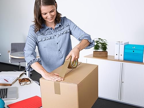 tesapack Paper ecoLogo - Umweltgerechtes Paketband aus Papier, 60% biobasiertes Material - Braun - 50 m x 50 mm - Cheap-Us