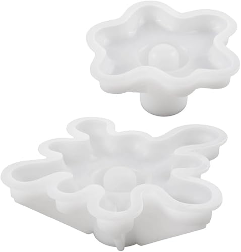 Silikonform für Wassertropfen, Kerzenhalter, Epoxidharz, Gießform für Wasserfluss, Kerzenhalter, Basteln, 2 Stück - Cheap-Us