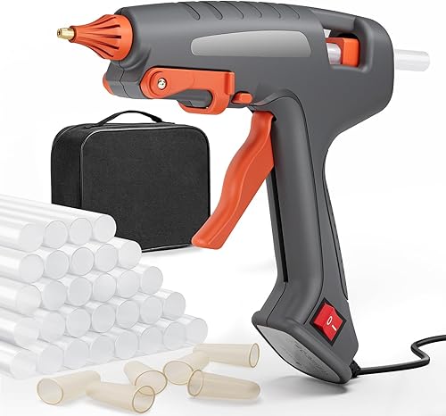 Heißklebepistole, 200W Industriell Heissklebepistole, 60s Schnelles Aufheizen, An/Aus-Funktion, klebepistole mit 30 x 11mm Klebesticks & Handtasche, Hot Glue Gun für DIY, Haus & Weihnachtsdeko - Cheap-Us