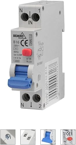 FI/LS B 16A 30mA 1p Leitungsschutzschalter/Fi-Schalter Kombination RCBO - Cheap-Us