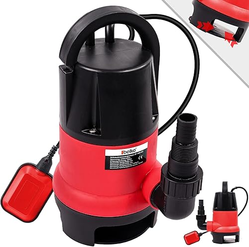 Belko® JP400-D2 Schmutzwasserpumpe mit integriertem Schwimmer-schalter Tauchpumpe mit Griff - 8000 L/h, 5m Förderhöhe, Ø30mm Partikel, 7m Kabel, IPX8 - Cheap-Us
