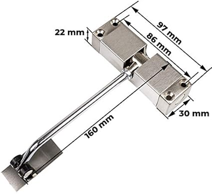 Stahlia Türschließer Stangentürschließer Türdämpfer Federschließer einstellbar für Zimmertüren EDELSTAHL-Gehäuse justierbare Türfeder mit Rollen inkl. Montageset - Cheap-Us